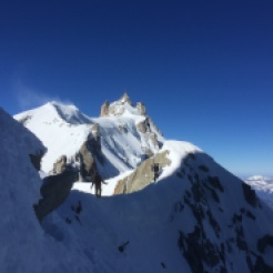 Midi Plan traverse, classic alpinism